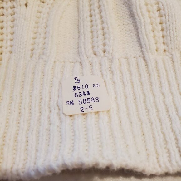 NWT VINTAGE Distinction SZ S/M 100% Cotton Cable Knit Crew Neck Sweater - Picture 10 of 11